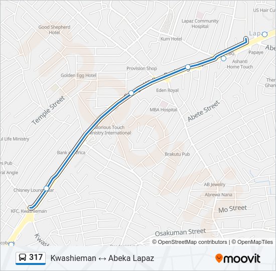 317 Bus Line Map