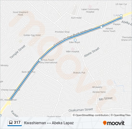 317 Bus Line Map