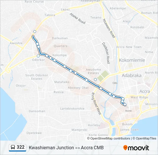 322 Bus Line Map