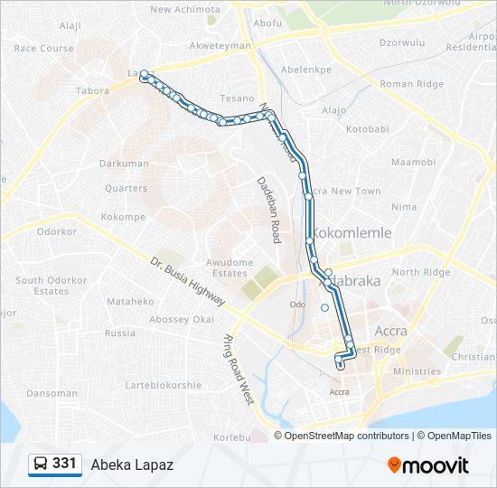 331 Bus Line Map