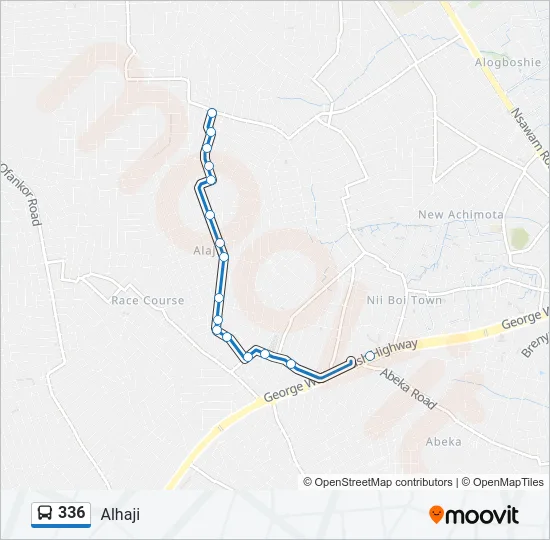 336 Bus Line Map