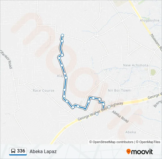 336 Bus Line Map
