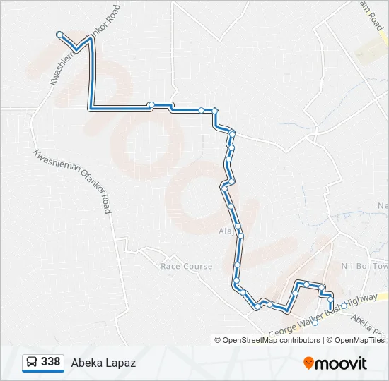 338 Bus Line Map