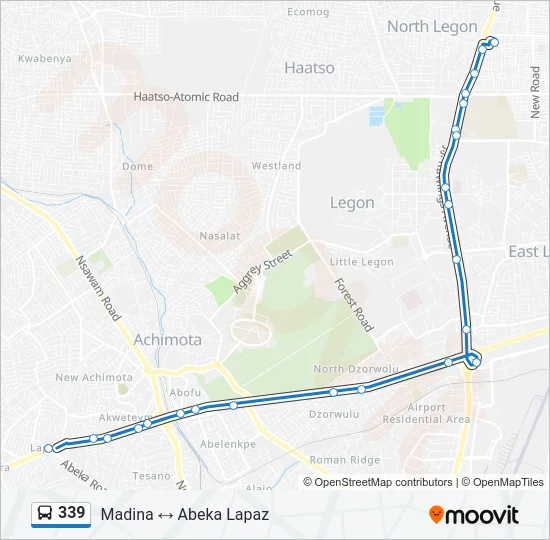 339 Bus Line Map