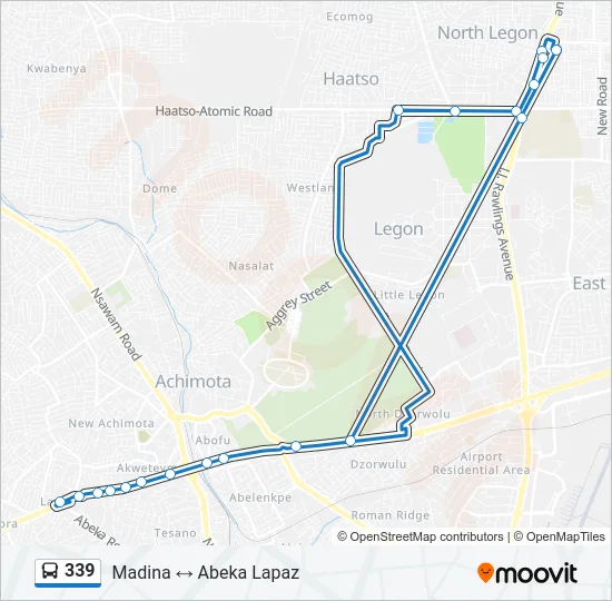 339 Bus Line Map