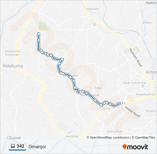 342 bus Line Map