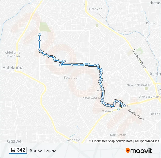 342 Bus Line Map