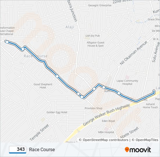 343 bus Line Map