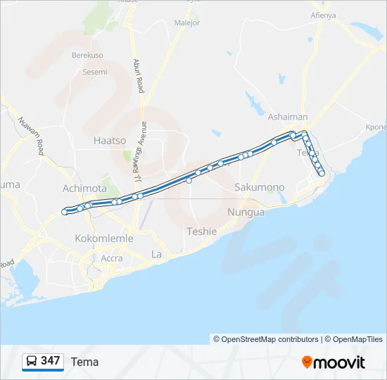 347 Bus Line Map