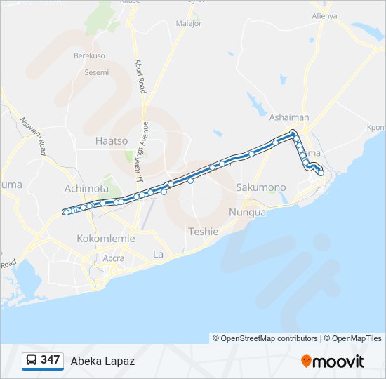 347 Bus Line Map