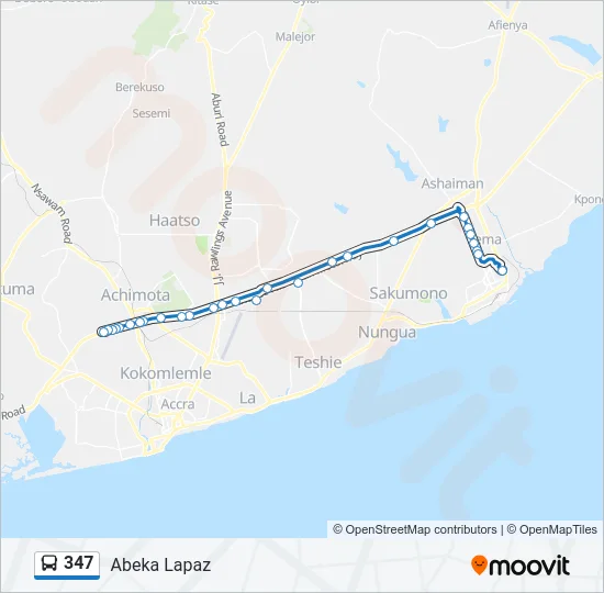 347 Bus Line Map