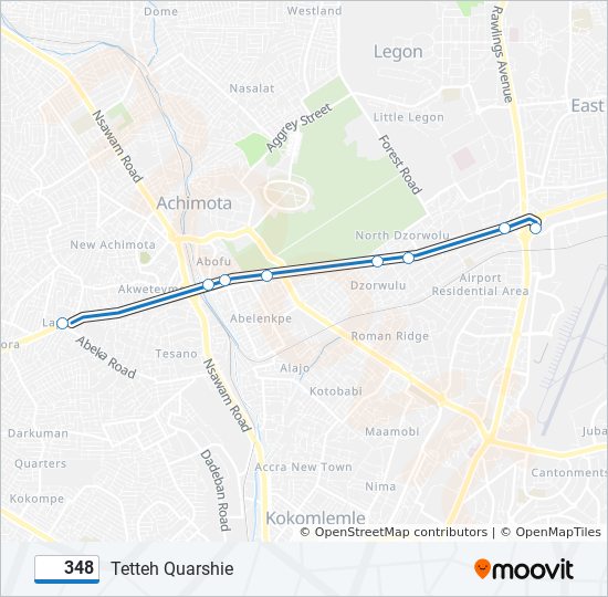 348 bus Line Map