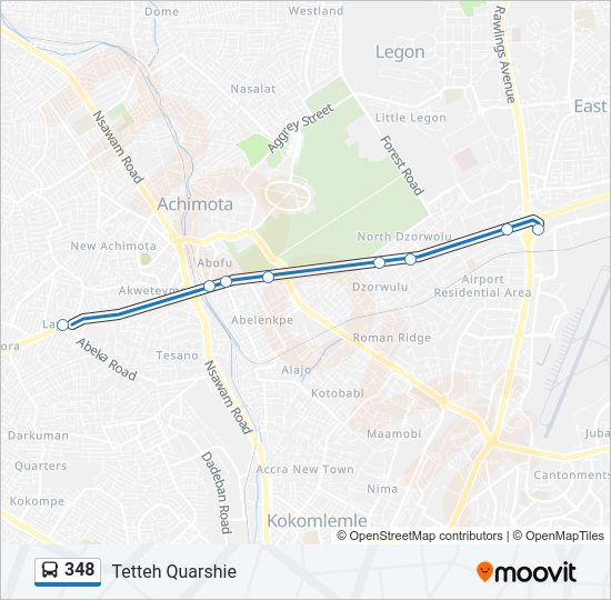 348 Bus Line Map