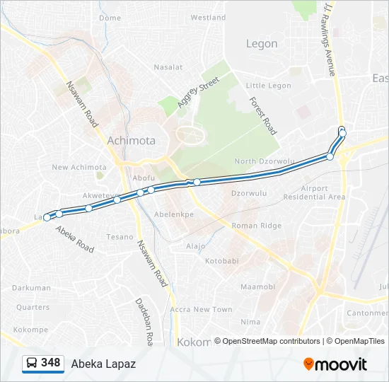 348 Bus Line Map