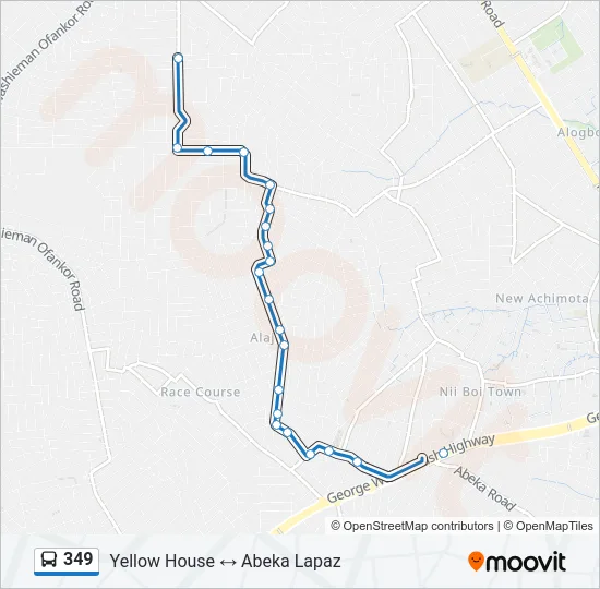 349 Bus Line Map