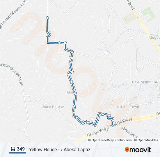 349 Bus Line Map