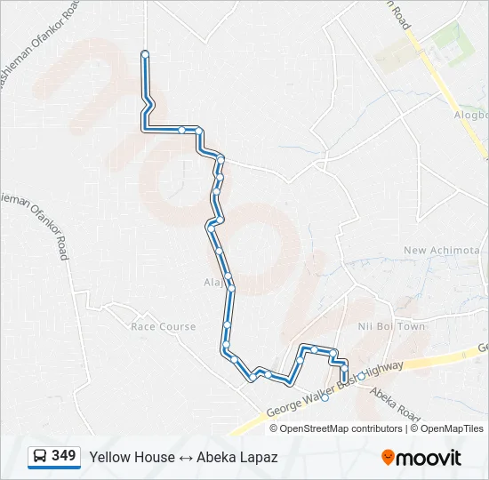 349 Bus Line Map