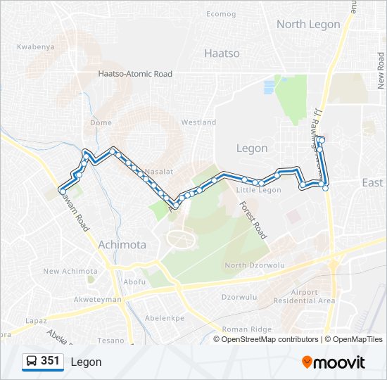 351 Bus Line Map