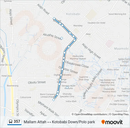 357 Bus Line Map