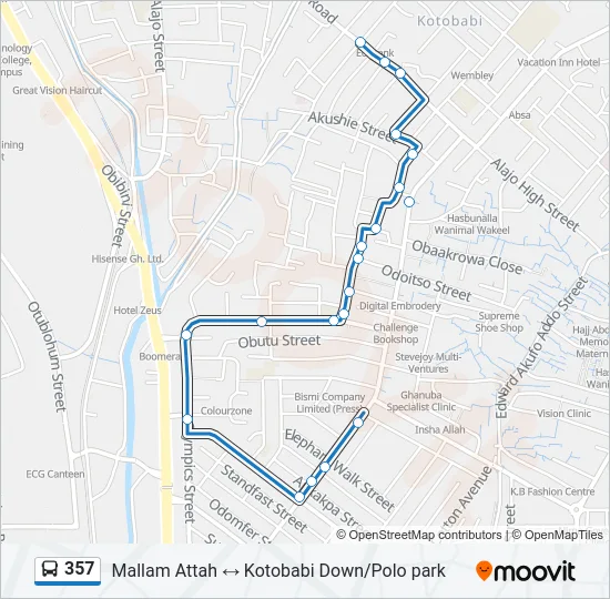 357 Bus Line Map