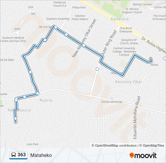 363 Bus Line Map