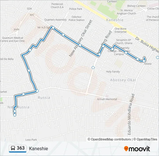 363 Bus Line Map