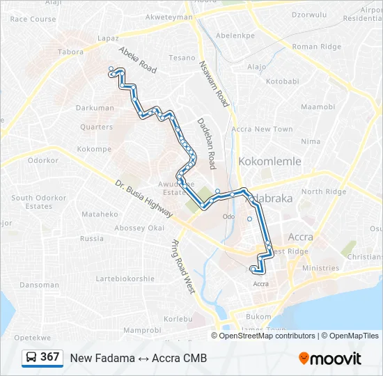367 Bus Line Map