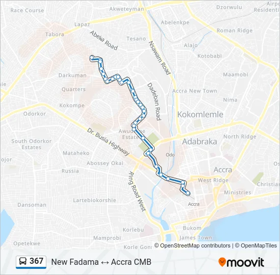 367 Bus Line Map