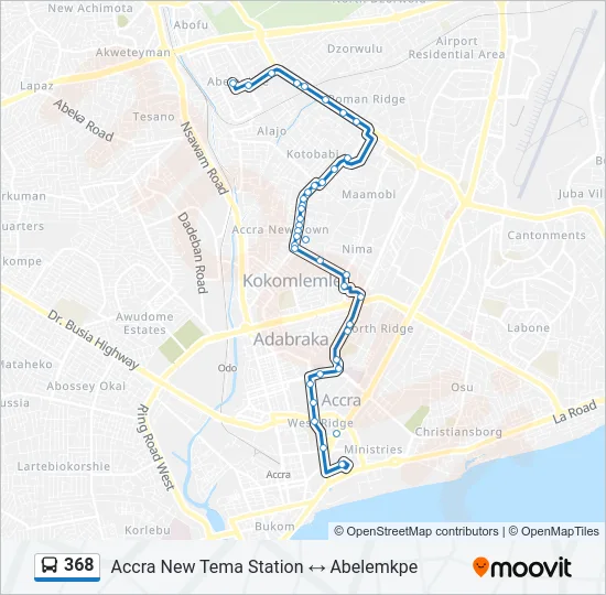 368 Bus Line Map
