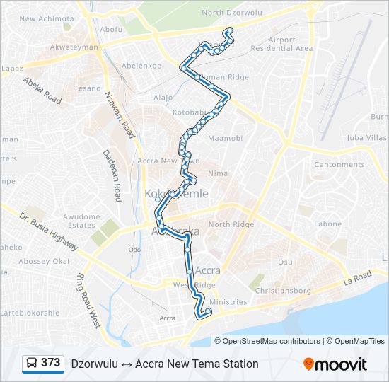 373 Bus Line Map