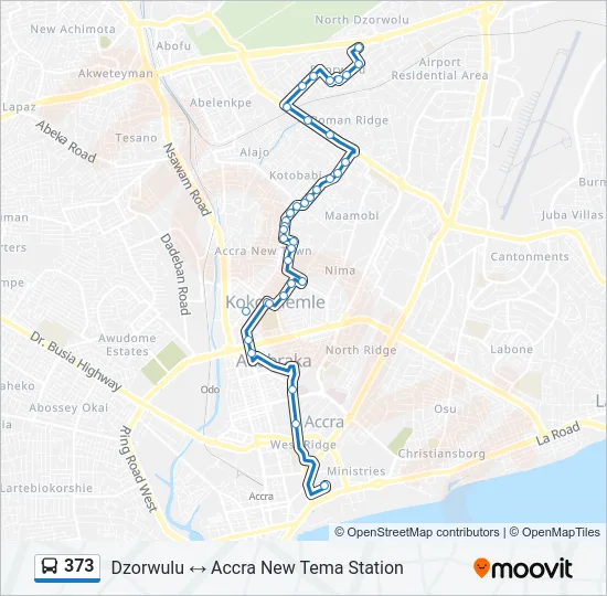 373 Bus Line Map