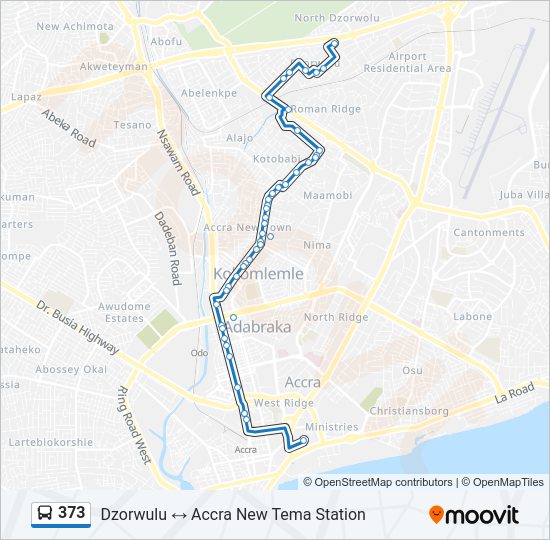 373 Bus Line Map