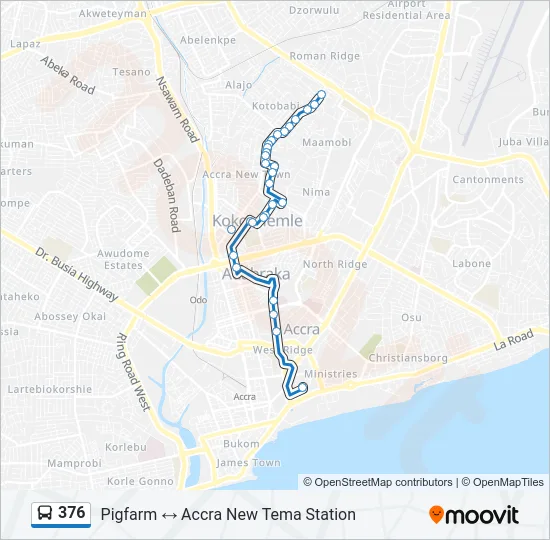 376 Bus Line Map