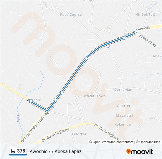 378 bus Line Map