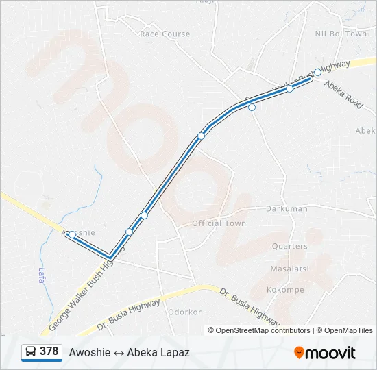 378 Bus Line Map
