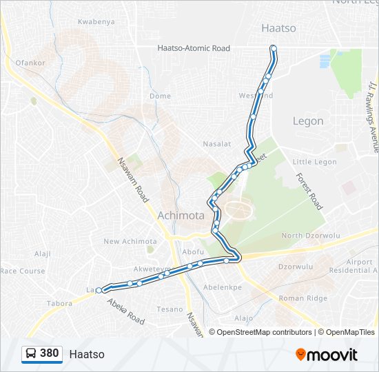 380 Bus Line Map