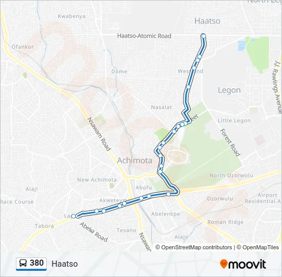 380 Bus Line Map