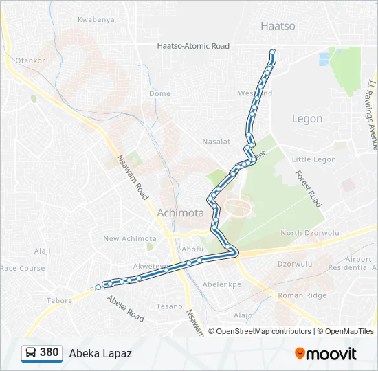 380 Bus Line Map