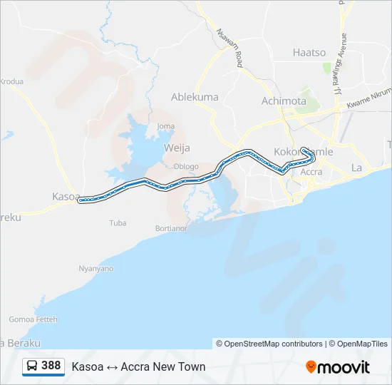 388 Bus Line Map