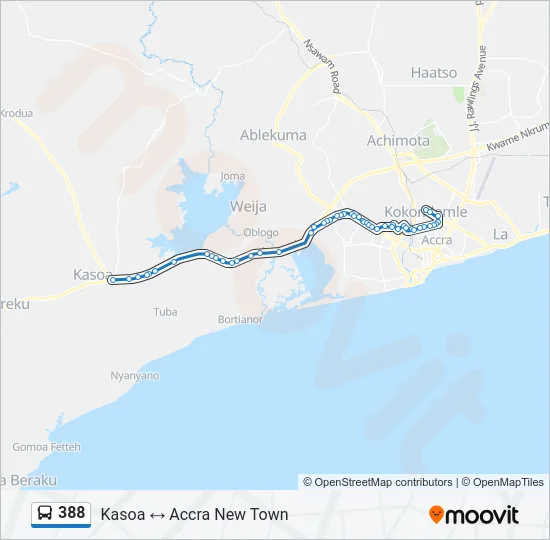 388 Bus Line Map