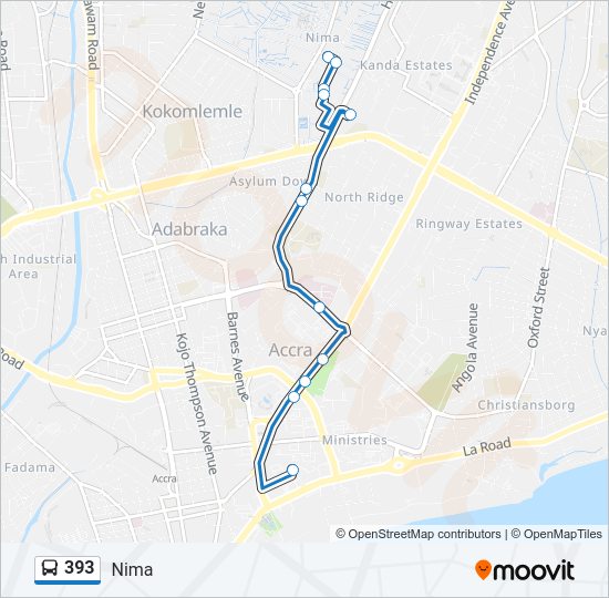 393 bus Line Map