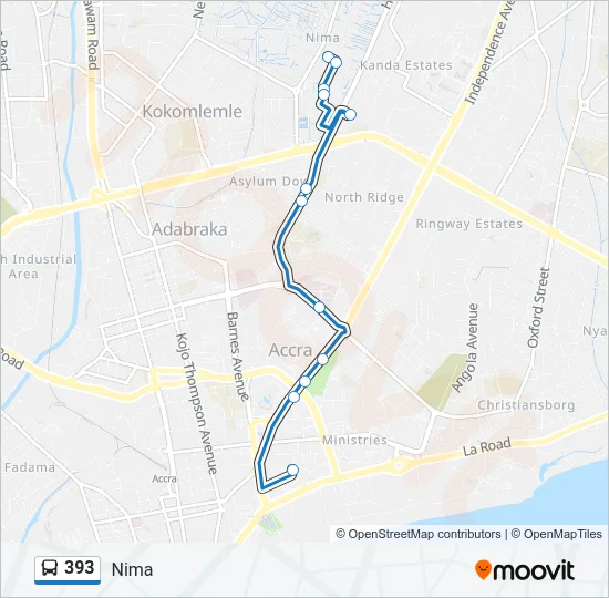393 Bus Line Map
