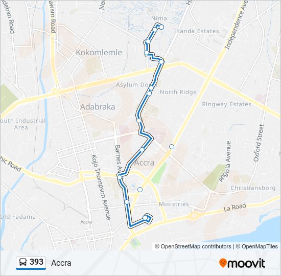 393 Bus Line Map