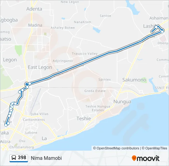 398 Bus Line Map