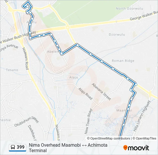 399 Bus Line Map
