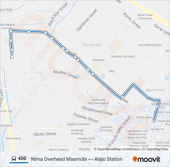 400 Bus Line Map