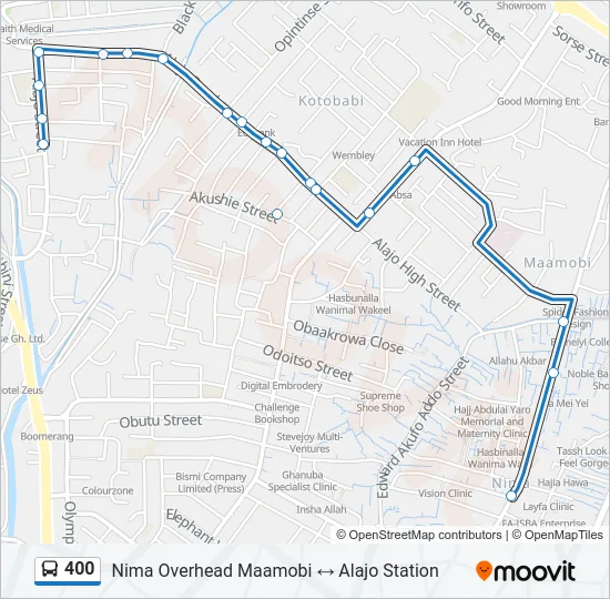 400 Bus Line Map