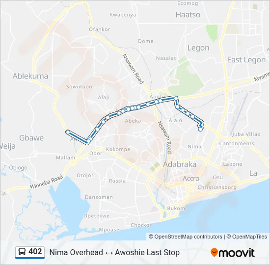 402 Bus Line Map