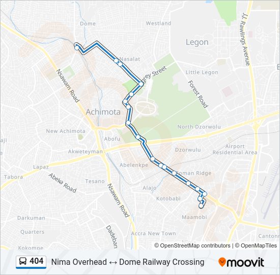 404 Bus Line Map