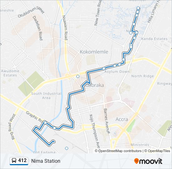 412 bus Line Map